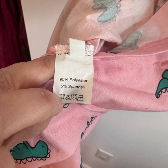 Women’s Unique Pink Dinosaur Pajama Romper - Picture 4 of 5